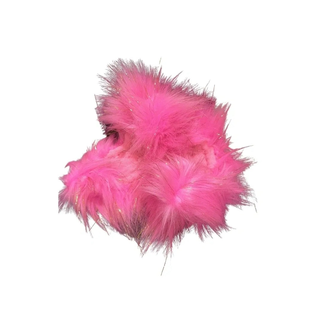 Shaggy Pink with Gold Glitter Crazy Fur Soakers
